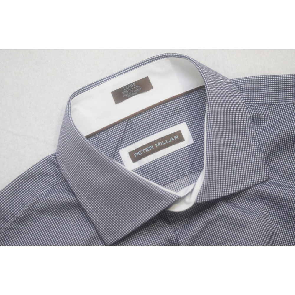 Peter Millar Dress Shirt Plaid Long Sleeve‎ Button Up Mens Size Large